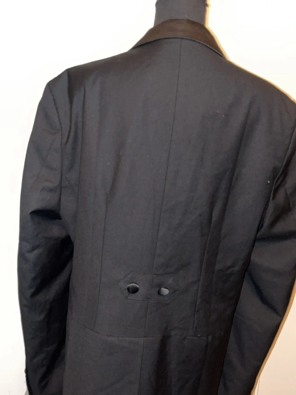 Men's Black Double-Breasted Tuxedo Jacket with Satin Peak Lapels